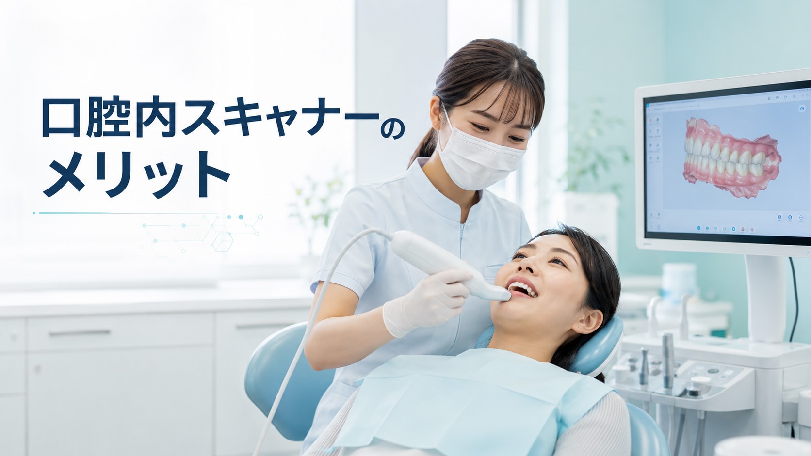 口腔内スキャナーのメリットを紹介する画像