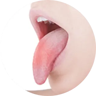 舌を前に出している画像